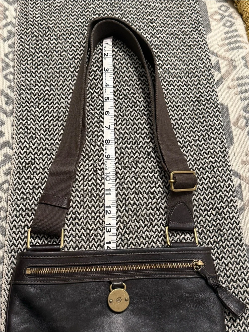Mulberry Rare Somerset Messenger Dark Brown Leather Bag with Brass Hardware